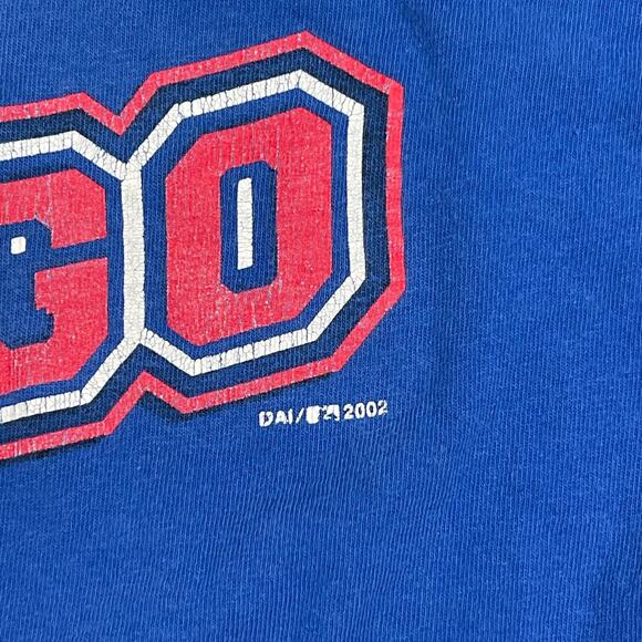 VTG Chicago Cubs MLB Baseball T Shirt Dynasty Sz L Blue Y2K 2002 Cotton Comfort - Picture 6 of 7